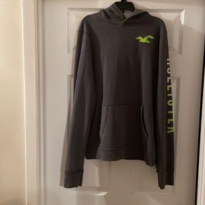 Men's Gray Hollister Hoodie Med